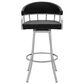 Blue River Palmdale 26" Swivel Counter Stool with Black Seat in Brushed Stainless Steel, , large