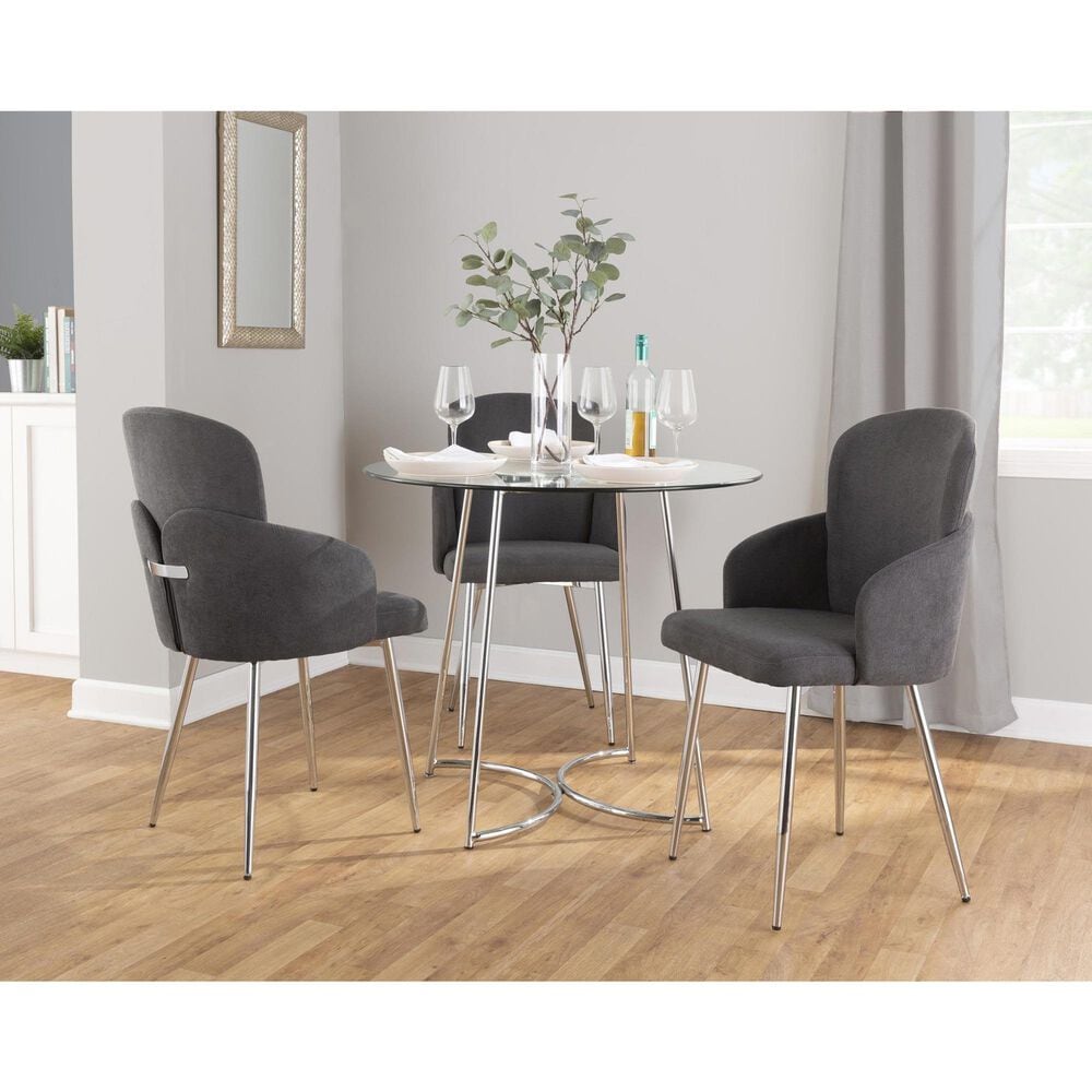 LumiSource Cece Dinette Table in Chrome and Clear - Table Only, , large
