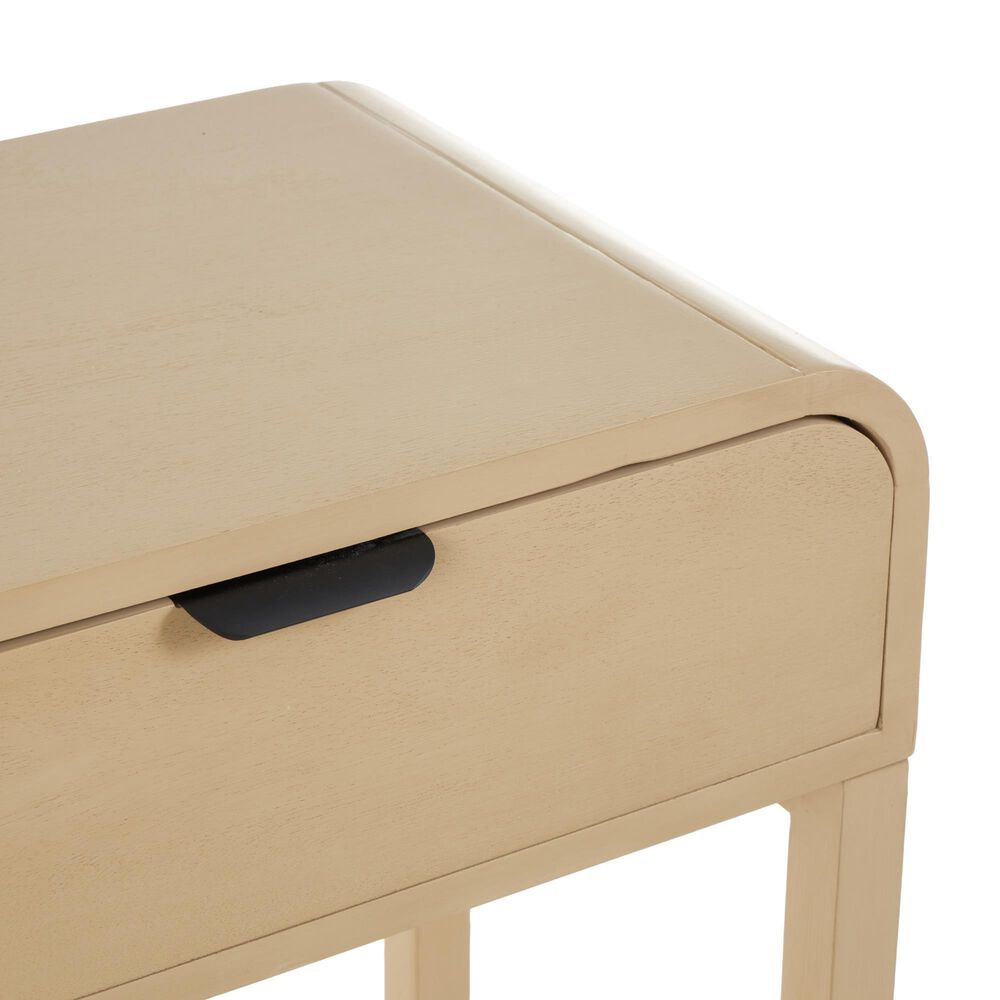 Maple and Jade 2-Drawer Console Table with Black Handles in Beige, , large