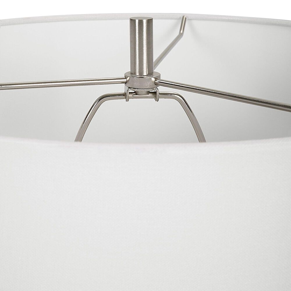 Uttermost Band Together Table Lamp in White Crystal and Brushed Nickel, , large