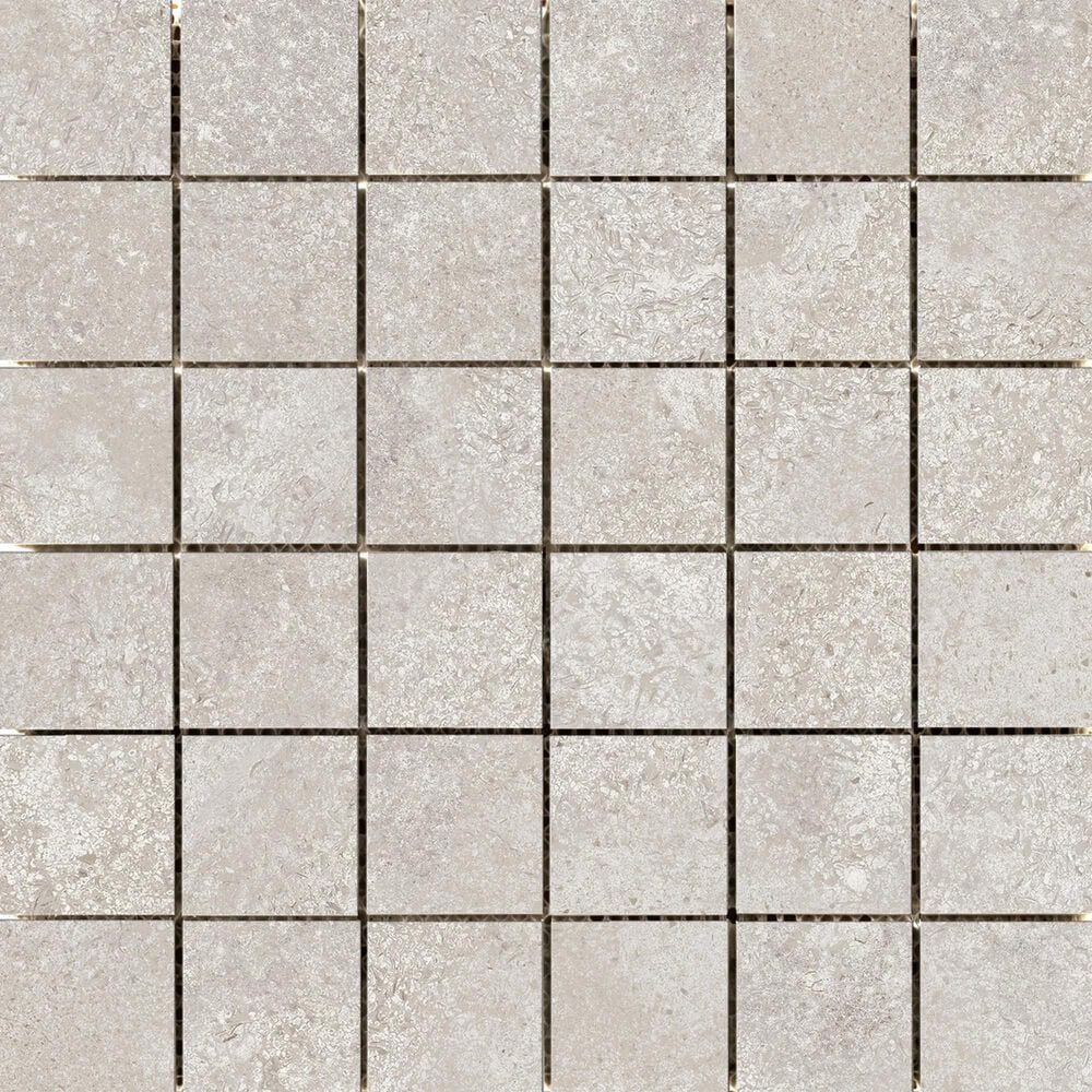 Emser Topanga Greige 2" x 2" Square on 12" x 12" Ceramic Mosaic Sheet, , large