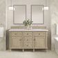 James Martin Vanities Lorelai 60" Double Vanity in Whitewashed Oak with 3 cm Eternal Jasmine Pearl Quartz Top, , large