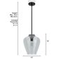 Hunter Vidria 1-Light Pendant in Matte Black, , large