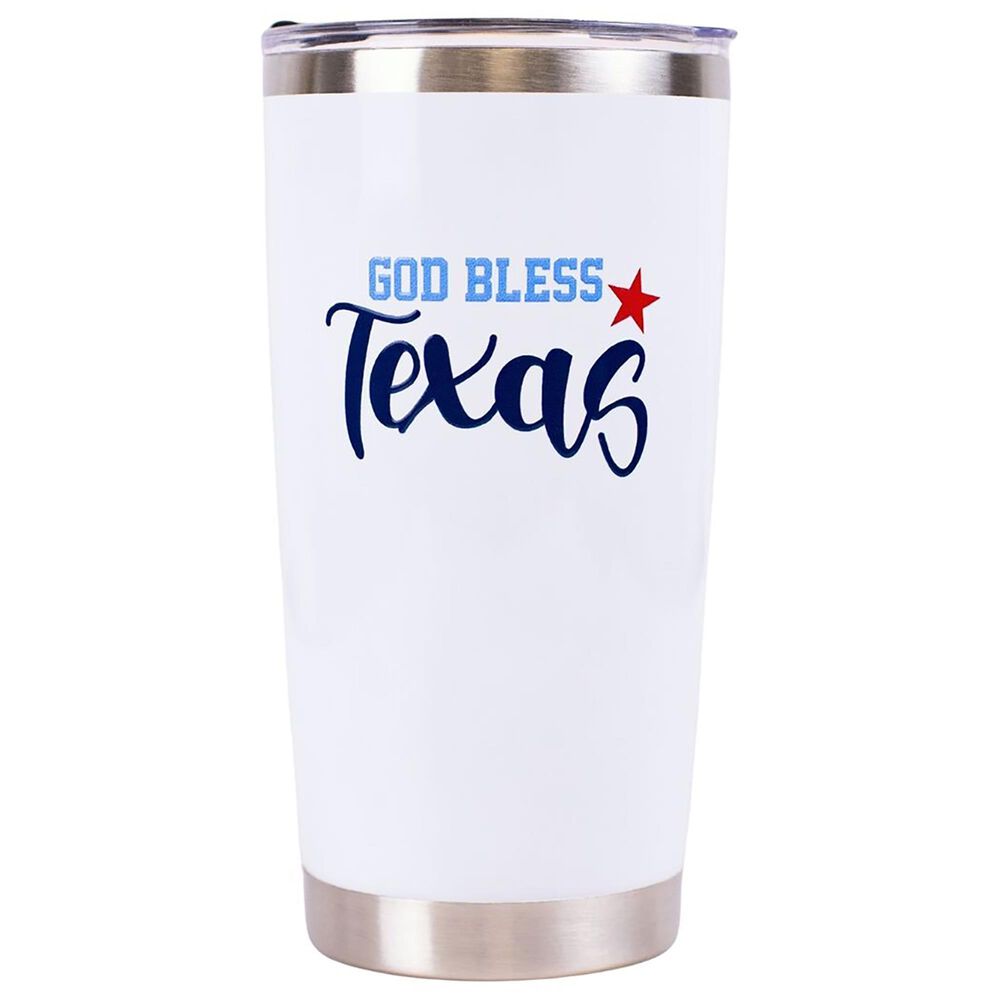 The Royal Standard God Bless Texas Tumbler in White, Red and Blue, , large