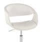 LumiSource Curvo Swivel Task Chair with White Faux Leather Cushion in Chrome, , large