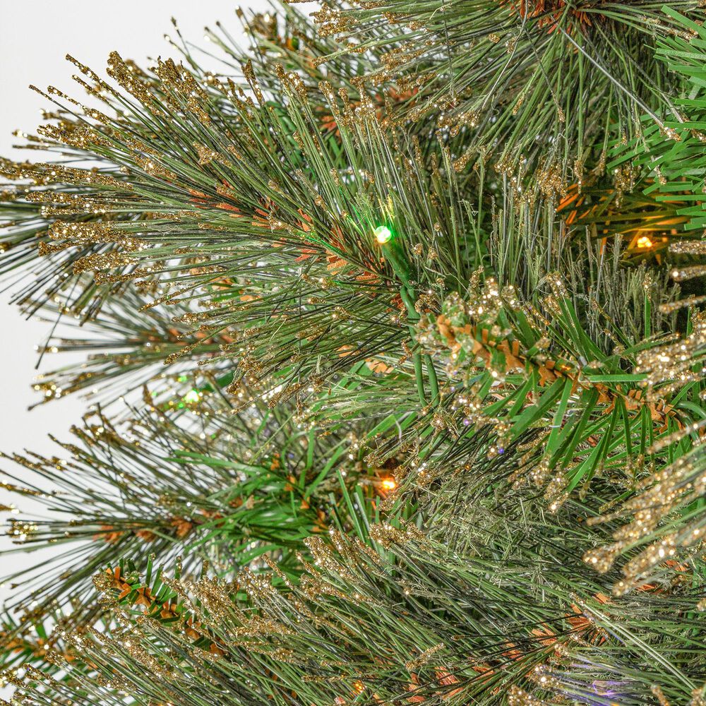The Gerson Company 7.5&#39; Pre-Lit Cashmere Pine Christmas Tree in Green, , large
