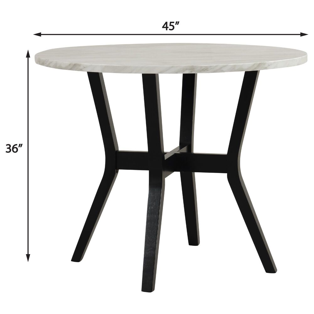 Titanic Furniture Ariana 5-Piece Round Dining Set in White and Black, , large