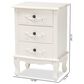 Baxton Studio Callen 3-Drawer End Table in White, , large