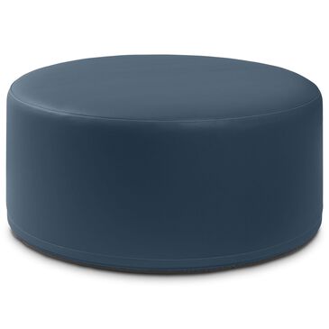 Jaxx Candler Faux Leather Ottoman in Oxford Blue, , large