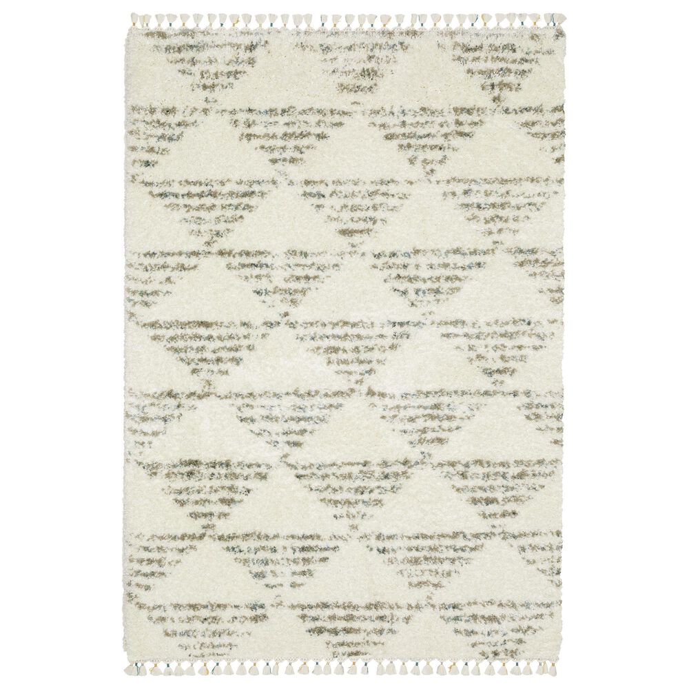 Oriental Weavers Axis Geometric 2"3" x 7"6" Ivory Runner, , large