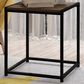 HOMLUX 1-Tier End Table in Columbia Walnut and Black, , large