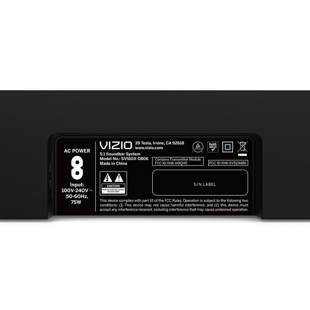 VIZIO 5.1 Soundbar SE System with Dolby Atmos in Black, , large