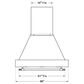 Bertazzoni 36" Wall Mounted Colored Canopy in Nero Matte (Canopy Only Hood Not Included), , large