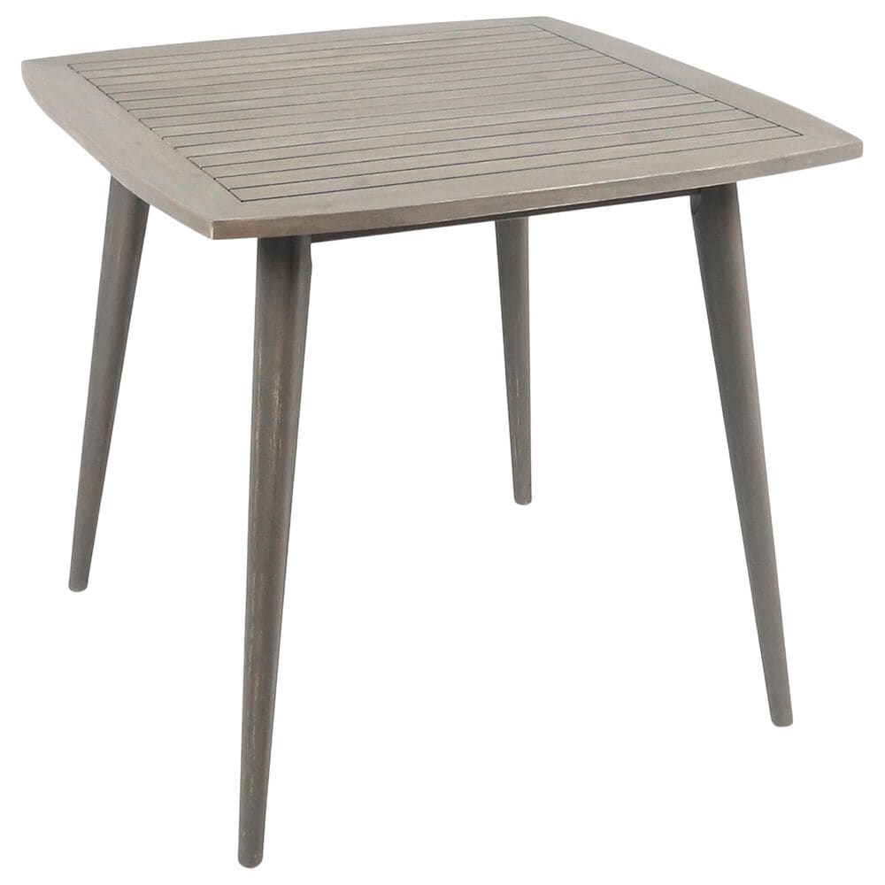 HOMLUX Outdoor Square Acacia Wood Dining Table with Straight Legs in Gray - Table Only, , large