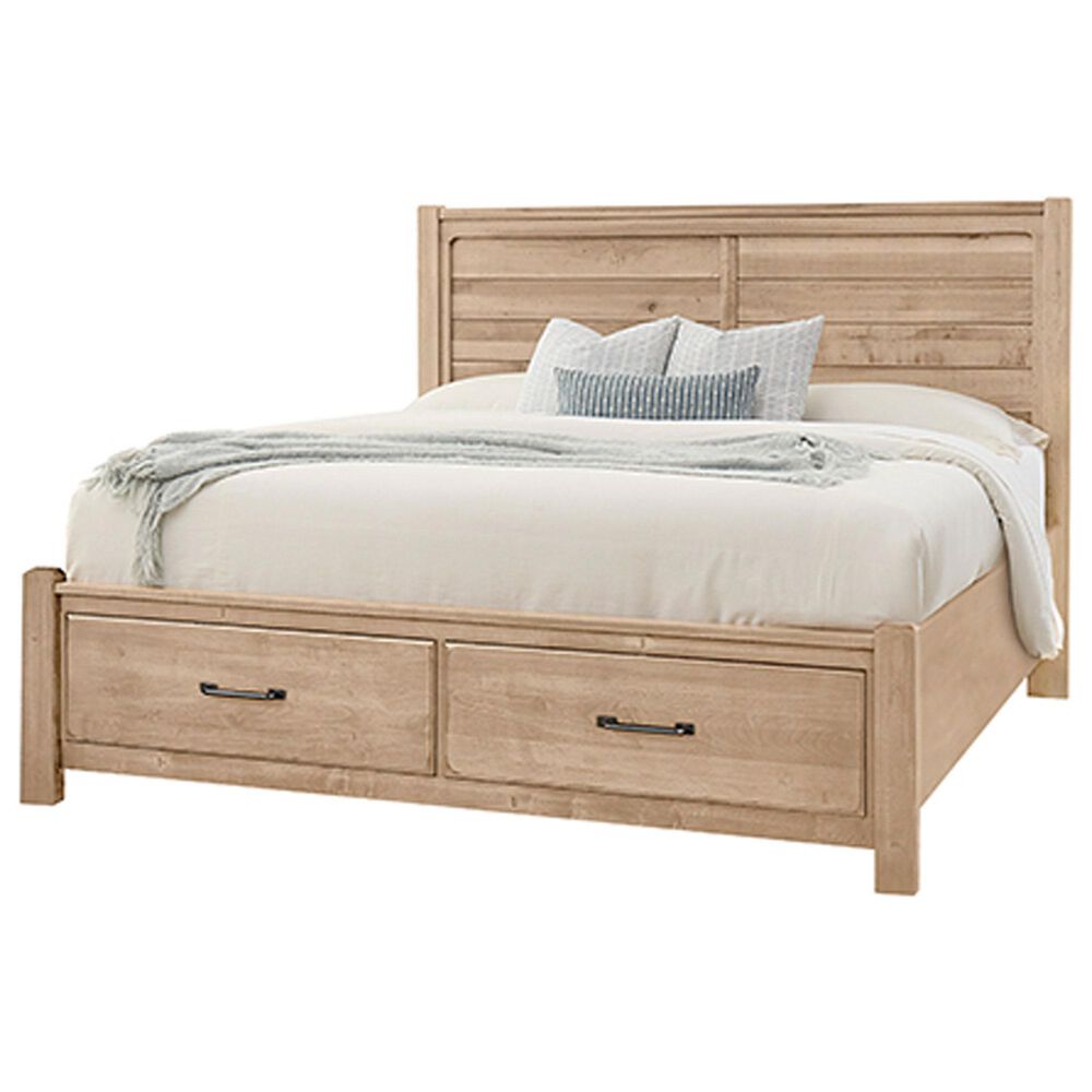 Viceray Collections Cool Rustic 4-Piece King Plank Bedroom Set with Storage in Clear Maple, , large