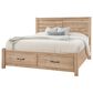 Viceray Collections Cool Rustic 4-Piece King Plank Bedroom Set with Storage in Clear Maple, , large