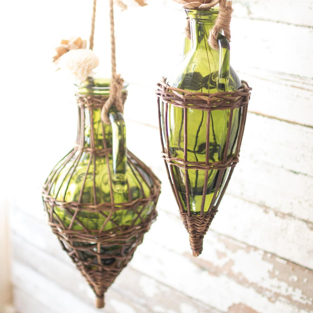 Kalalou Bud Vase in Green (Set of 2), , large