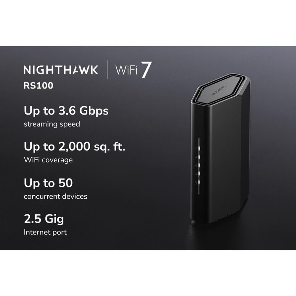 NETGEAR Nighthawk BE3600 Dual-Band Wi-Fi 7 Router in Black, , large
