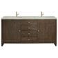 James Martin Vanities Gracyn 72" Double Bathroom Vanity in Sable with 3 cm Victorian Silver Quartz Top and Rectangular Sinks, , large