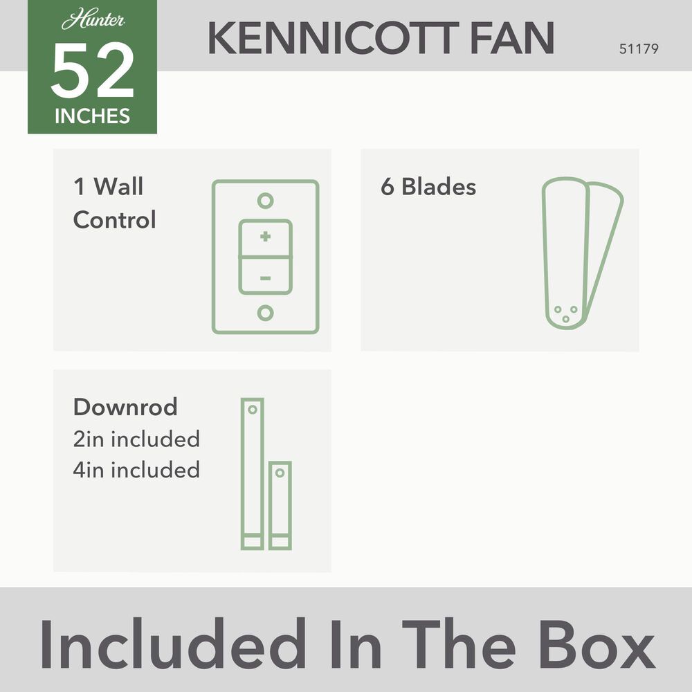 Hunter Kennicott 52&quot; Outdoor Ceiling Fan in Matte Silver, , large