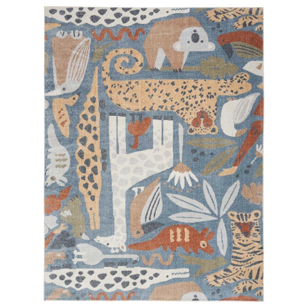 Nourison Astra Machine Washable 4" x 6" Multicolor Kids Rug, , large