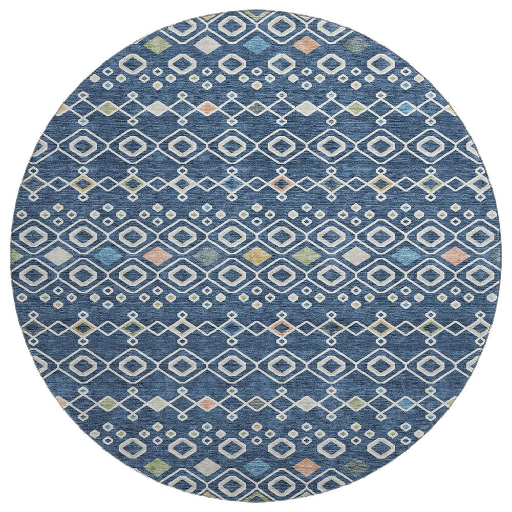 Dalyn Rug Company Neo NO12 8" Round Navy Area Rug, , large