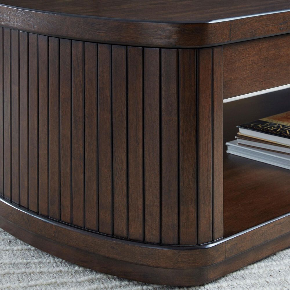 Ashley Korestone Lift Top Cocktail Table in Dark Brown, , large