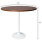 Leisuremod LeisureMod Verve Collection Modern Bar Height Table White Base with 48 Round Cognac Brown MDF Top, , large