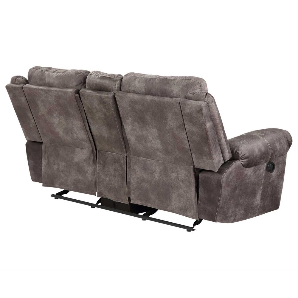 Steve Silver Nashville Manual Glider Recliner Console Loveseat in Grey, , large
