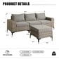 HOMLUX 4-Piece Patio Modular Sofa and Ottoman Set in Dark Gray, , large