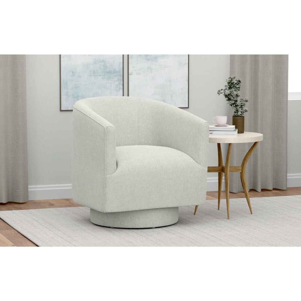 Emerald Home Furnishings Brylee Swivel Accent Chair in White, , large