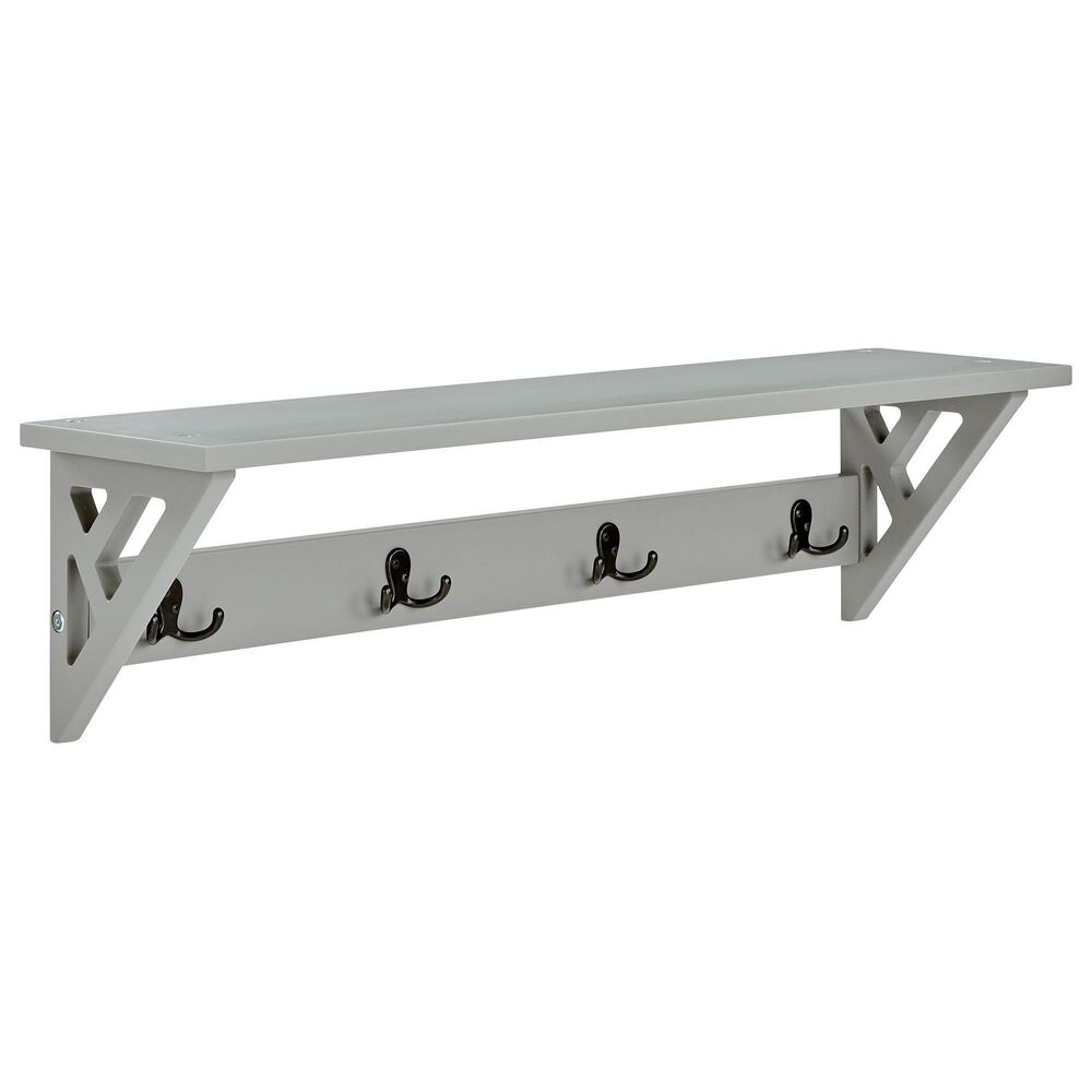 Bolton Furniture Coventry 36" Coat Hook with Shelf in Gray, , large