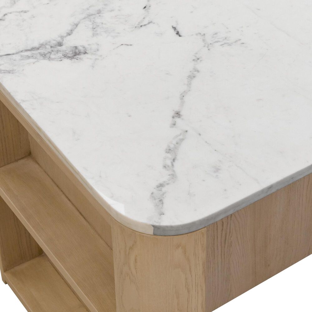 Club Collection By Sunpan Romilly Kitchen Island in Light Wash and White, , large