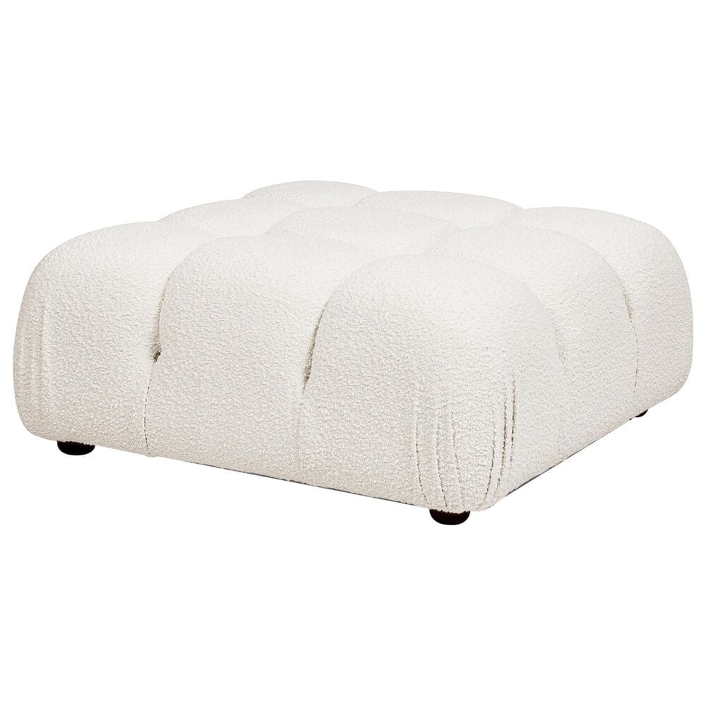 Jennifer Taylor Home Marcel Cocktail Ottoman in Ivory White, , large