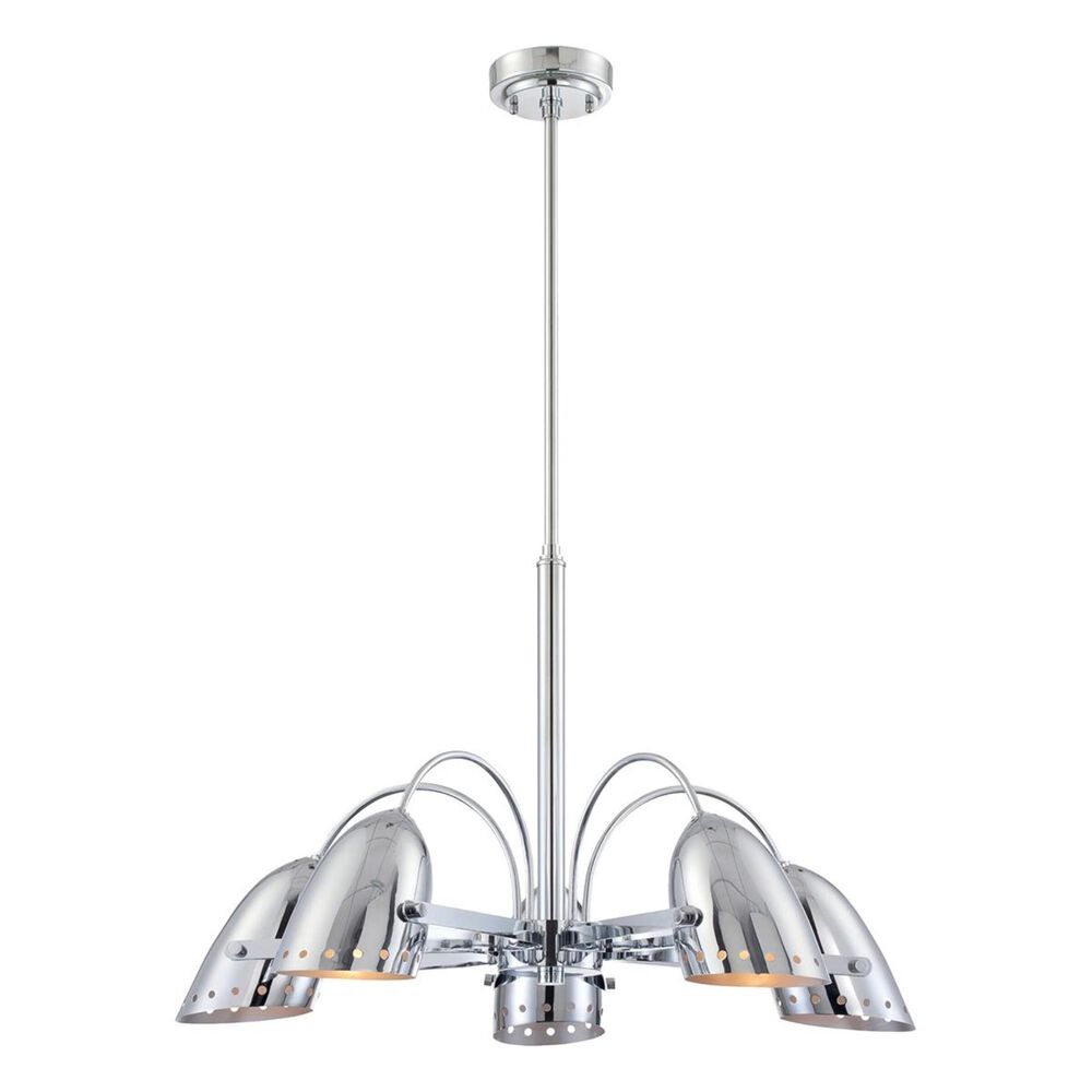 Lite Source Kanoni 5-Lights Chandelier with Metal Shade in Chrome, , large
