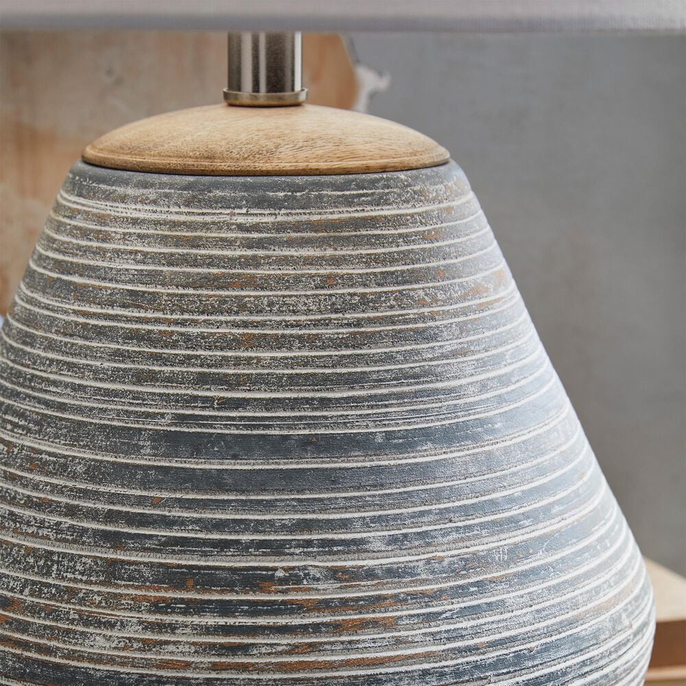 Ashley Lawrock Table Lamp in Distressed White and Antique Blue, , large