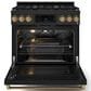 THOR KITCHEN Gordon Ramsay 6 Cu. Ft. 36" Professional Liquid Propane Range with Bronze Handle Kit in Black, , large