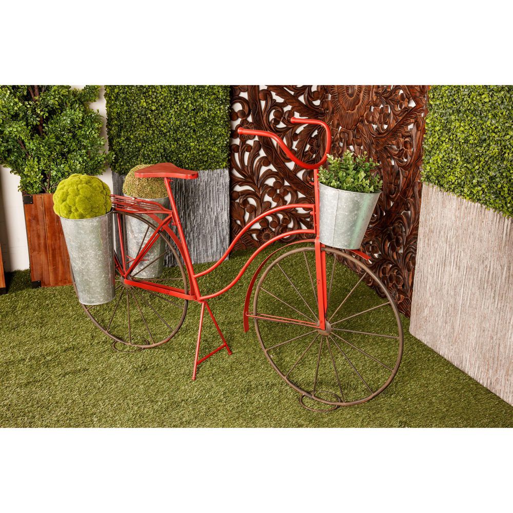 Maple and Jade Vintage Plantstand in Red and Silver, , large