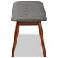 Baxton Studio Flora II Dining Bench with Dark Grey Cushion in Medium Oak, , large