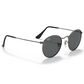 Ray-Ban Round Metal Antiqued Sunglasses with Dark Grey Lenses in Matte Gunmetal, , large