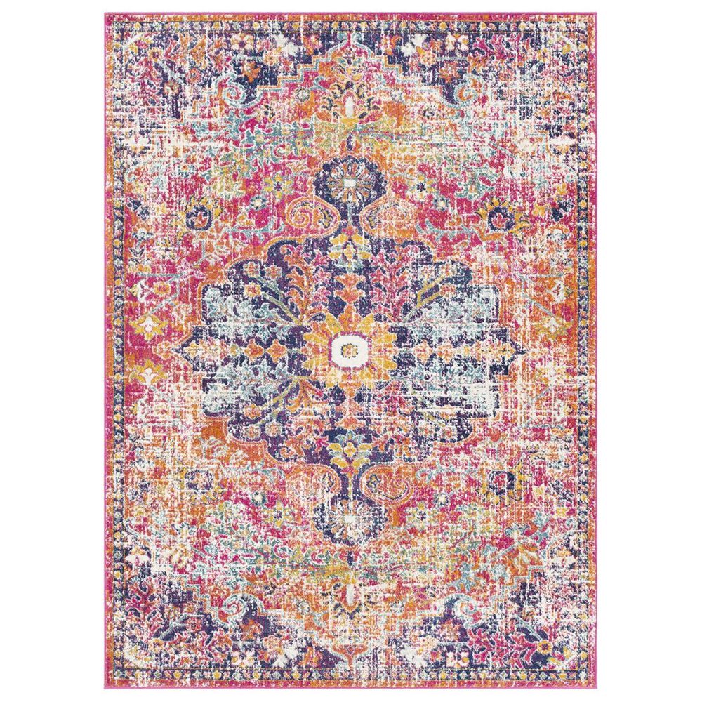 Surya Harput HAP-1062 7"10" x 10"3" White, Saffron and Teal Area Rug, , large