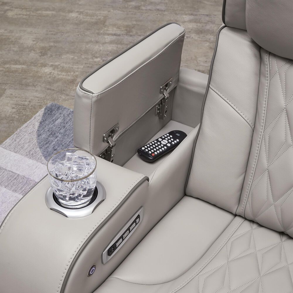 Ashley Boyington Power Reclining Loveseat with Console in Gray, , large