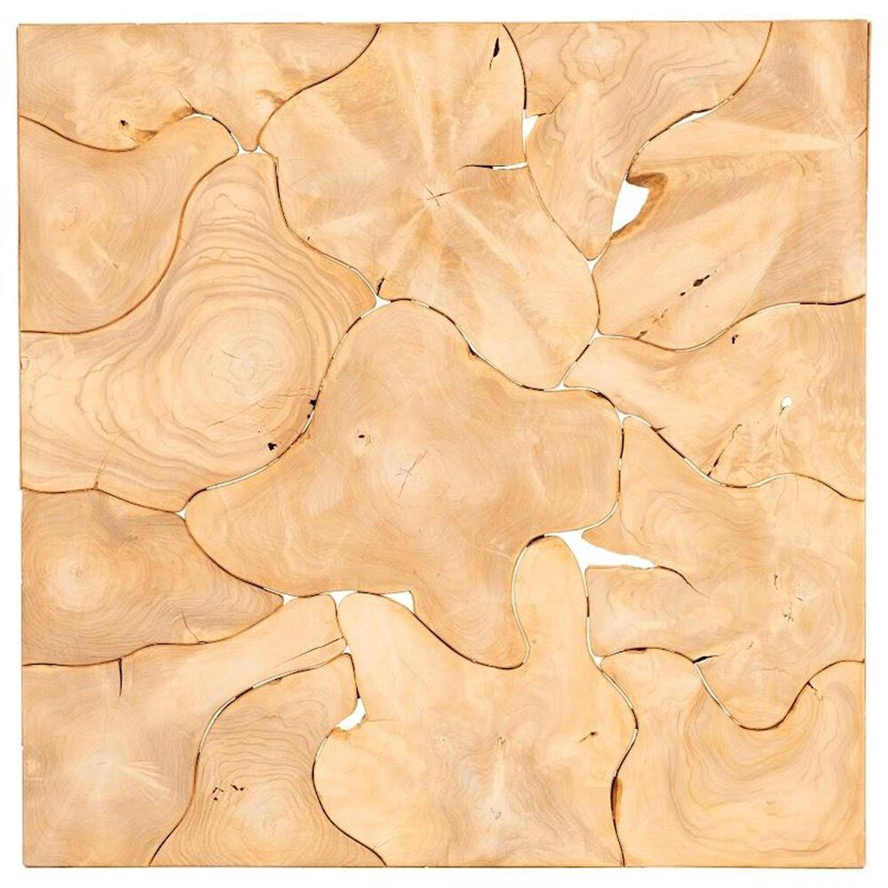 TimberHaus Teak Slice Square Coffee Table in Bleached Teak, , large