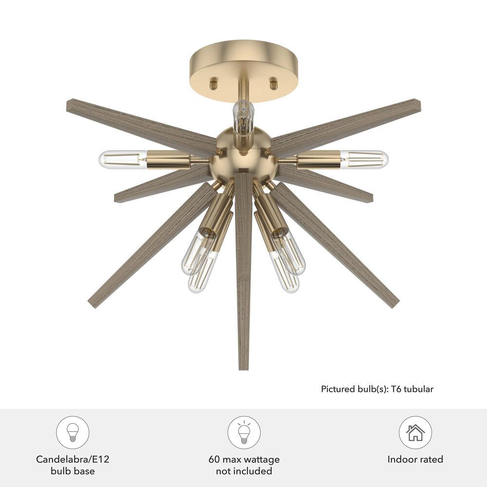 Hunter Jupiter Star Semi-Flush Mount in Alturas Gold, , large