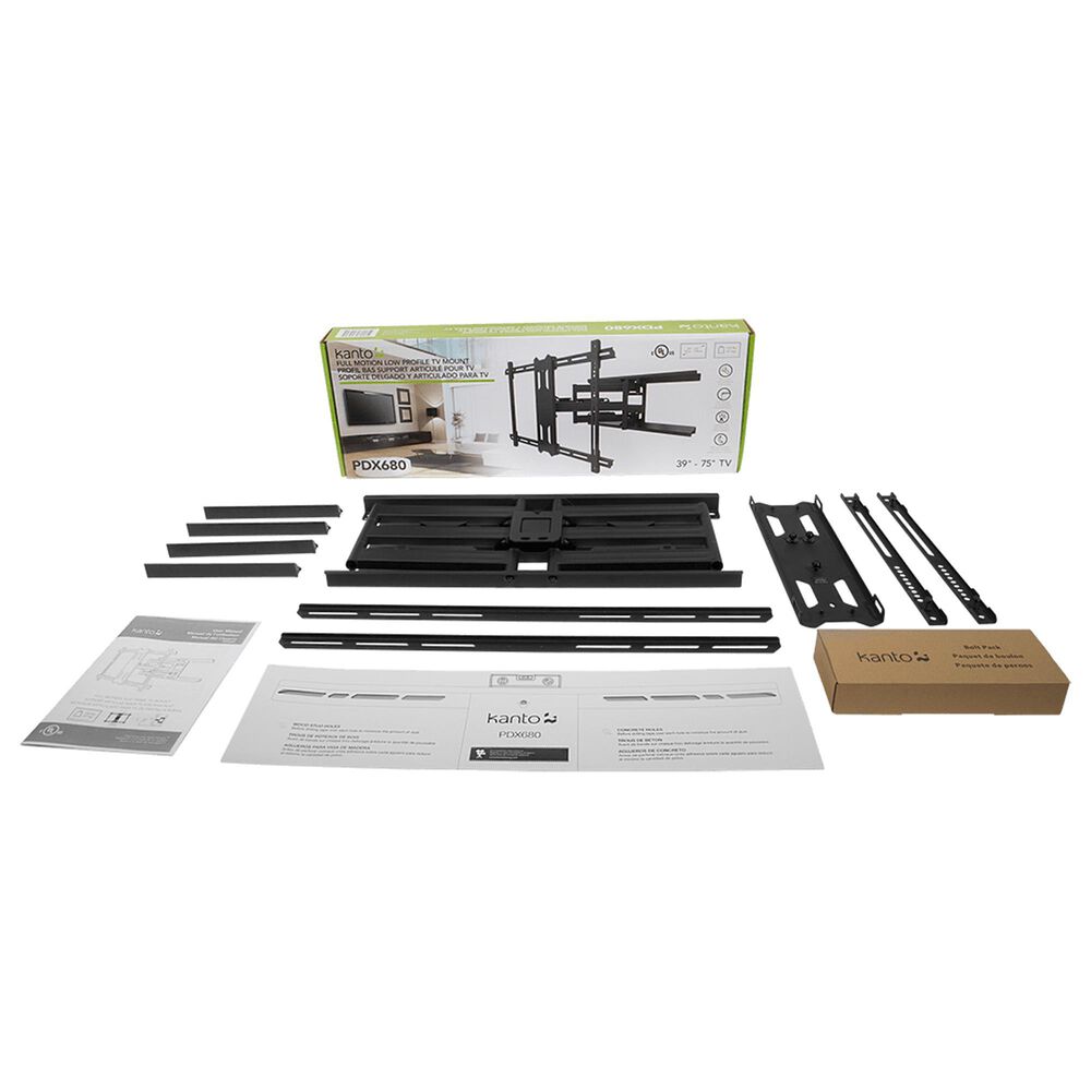 Kanto Full Motion Dual Stud TV Wall Mount for 40" - 90" TVs with 85 Degrees Swivel in Black, , large