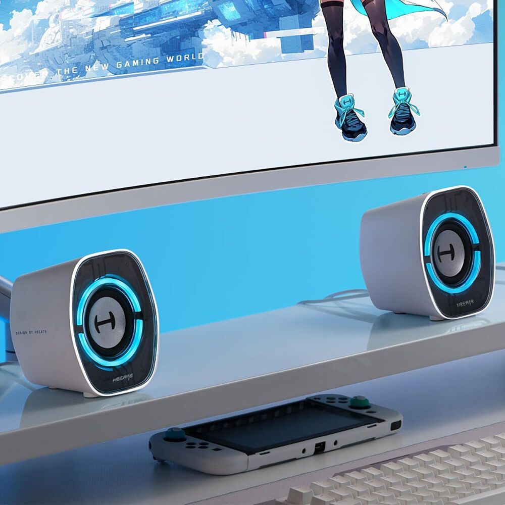 Edifier G1000 II Bluetooth Gaming Speaker System with RGB Lighting Effects in White, , large