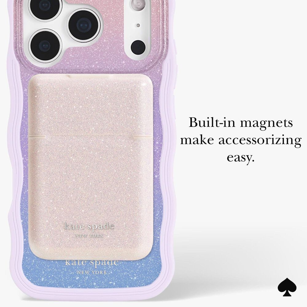 Kate Spade Wavy MagSafe Case for Apple iPhone 17 Pro in Opal Glitter, , large