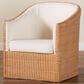Baxton Studio Tessa Arm Chair with Light Honey Rattan in White, , large