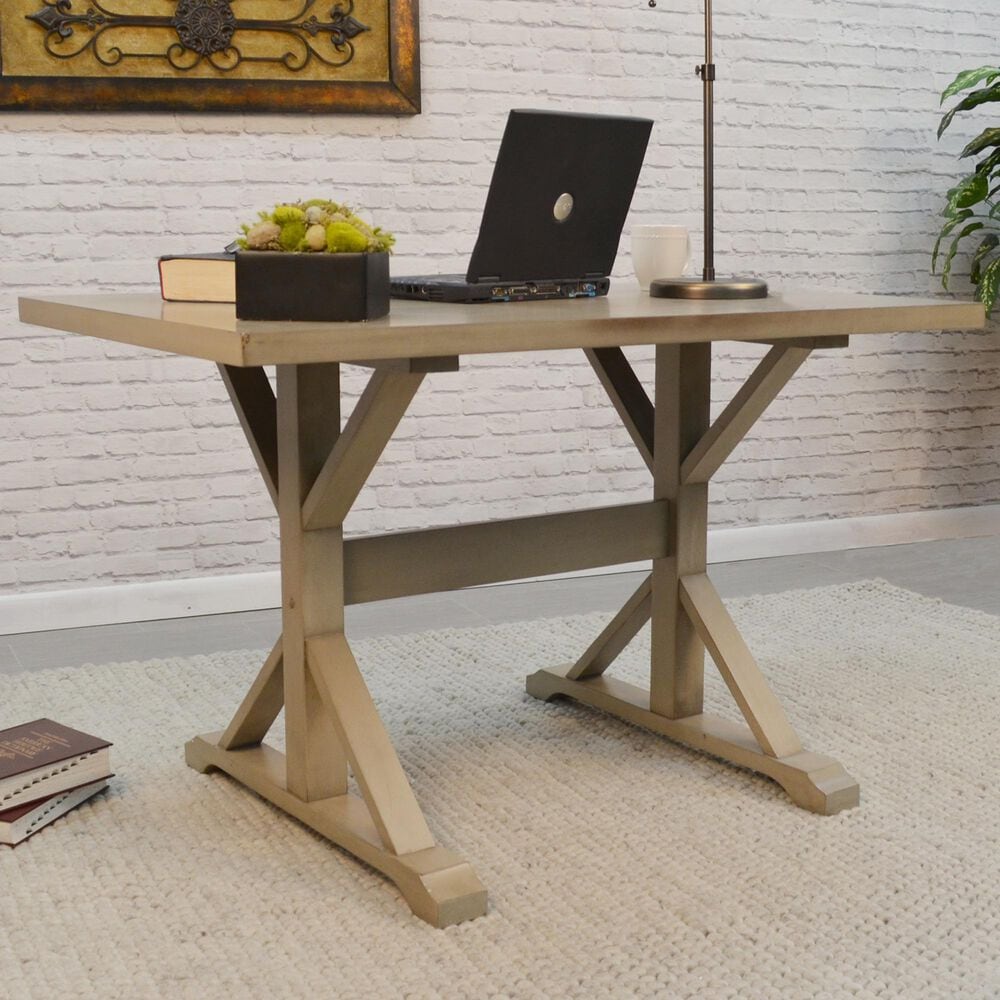 Carolina Cottage Delano Trestle Desk in Weathered Gray, , large