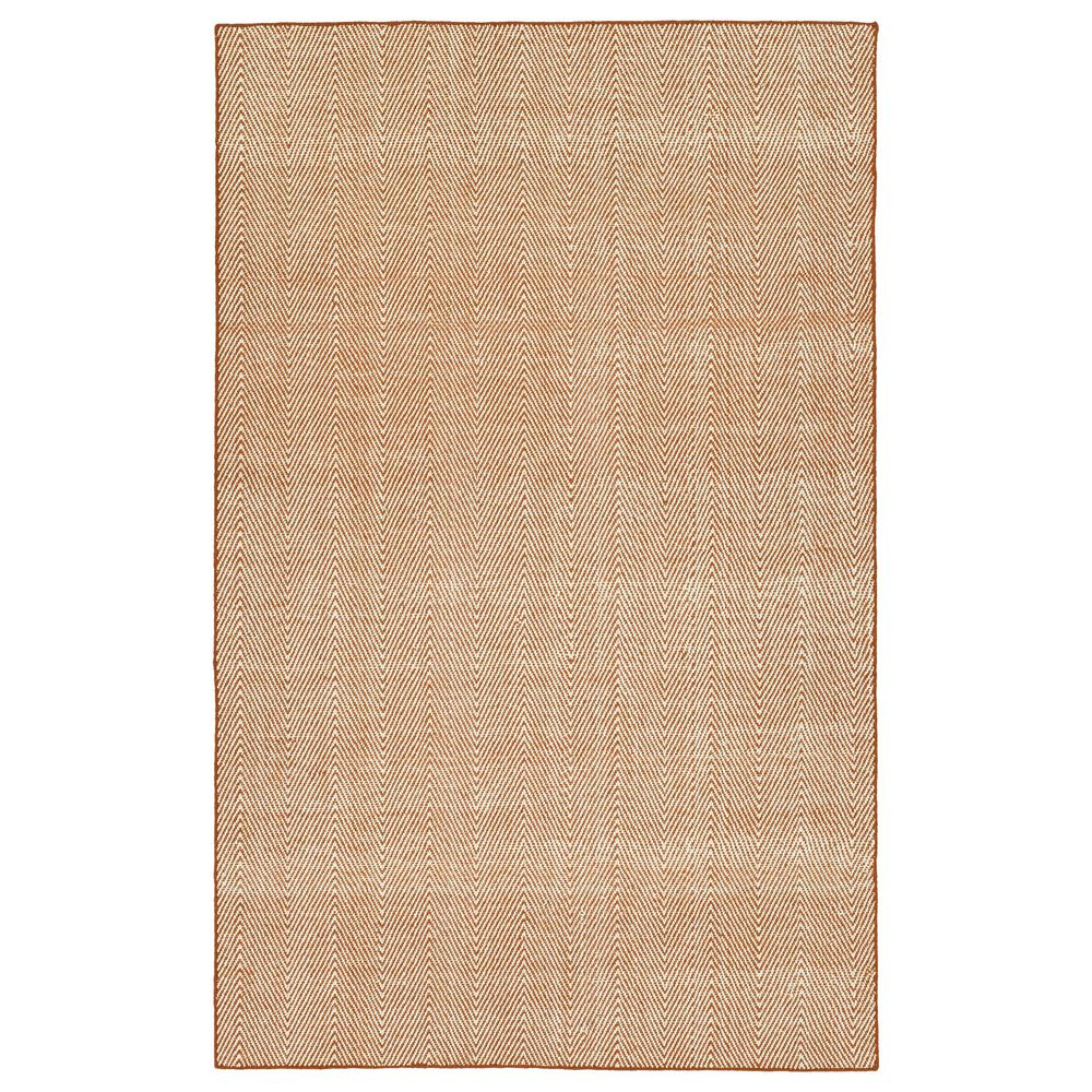 Kaleen Rugs Ziggy ZIG01-89 9" x 12" Orange and White Indoor/Outdoor Area Rug, , large
